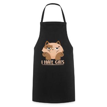 I hate cats puppy dog lover animal - Cooking Apron - black - Front - AI Model Male 185 dark (185cm)