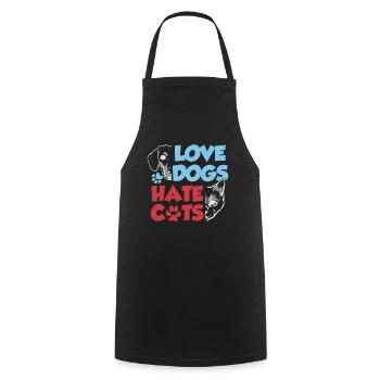 Love Dogs Hate Cats Lover Dog Puppy - Cooking Apron - black - Front - AI Model Male 185 dark (185cm)
