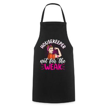 Housekeeper Not For The Weak - Cooking Apron - black - Front - AI Model Male 185 dark (185cm)