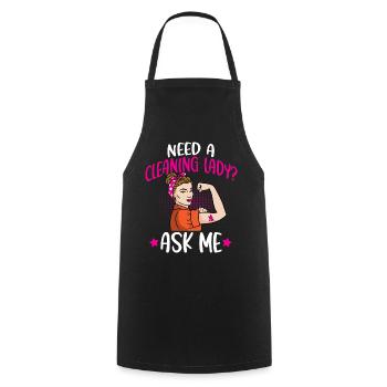 Besoin d’une femme de ménage - Tablier de cuisine - noir - Devant - AI Model Male 185 dark (185cm)