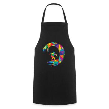 Low Poly Surfer Polygon Surfing - Cooking Apron - black - Front - AI Model Male 185 dark (185cm)