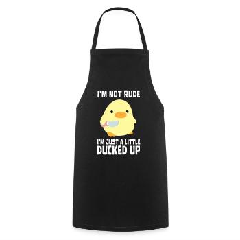Ducked Up - Canard au couteau Ente mit Messer - Tablier de cuisine - noir - Devant - AI Model Male 185 dark (185cm)