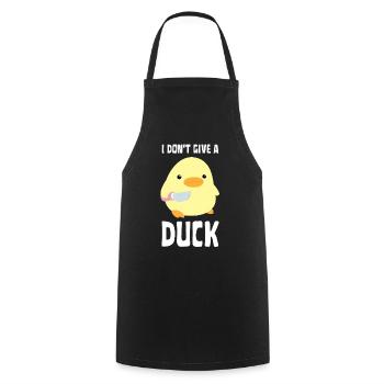 I Don't Give A Duck - Funny Duck with knife Meme - Cooking Apron - black - Front - AI Model Male 185 dark (185cm)