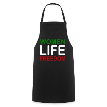 Women life freedom - Kochschürze - Schwarz - Vorne - AI Model Male 185 dark (185cm)