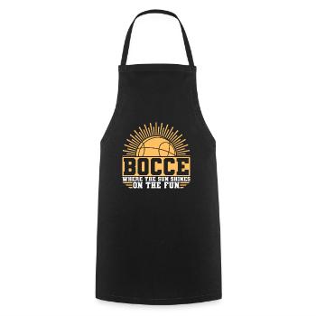 Boccia Wo die Sonne auf Spaß scheint Boccia-Ball - Kochschürze - Schwarz - Vorne - AI Model Male 185 dark (185cm)