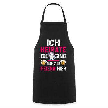 Frauen JGA Braut T-Shirt Junggesellinnenabschied - Kochschürze - Schwarz - Vorne - AI Model Male 185 dark (185cm)
