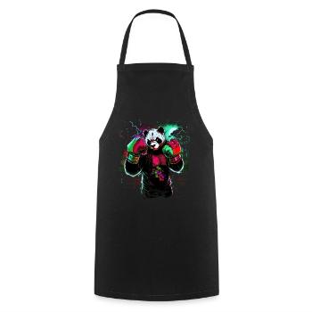 Zorniger bunter Panda Boxer MMA Kampfsport - Kochschürze - Schwarz - Vorne - AI Model Male 185 dark (185cm)