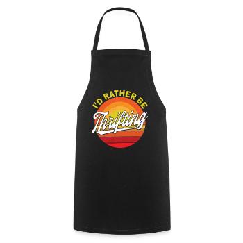 Thrift Store Farm Sale Gift Thrifting - Cooking Apron - black - Front - AI Model Male 185 dark (185cm)