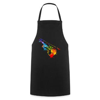 Splash Violin Musical Musician Violinist - Cooking Apron - black - Front - AI Model Male 185 dark (185cm)