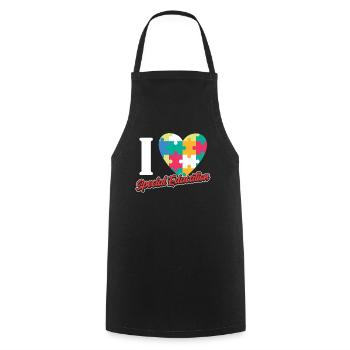 I Love Special Education Teachers Special Education - Cooking Apron - black - Front - AI Model Male 185 dark (185cm)