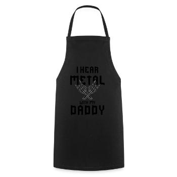 J’entends du métal avec mon t-shirt de papa pour - Tablier de cuisine - noir - Devant - AI Model Male 185 dark (185cm)