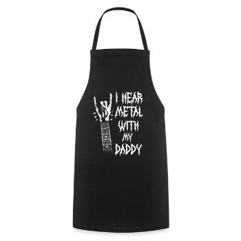 J’entends du métal avec mon t-shirt de papa pour - Tablier de cuisine - noir - Devant - AI Model Male 185 dark (185cm)