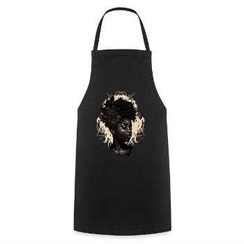 Juneteenth Queen - Fière Afro Woman Black History - Tablier de cuisine - noir - Devant - AI Model Male 185 dark (185cm)