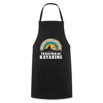 Je préfère faire du kayak - Tablier de cuisine - noir - Devant - AI Model Male 185 dark (185cm)