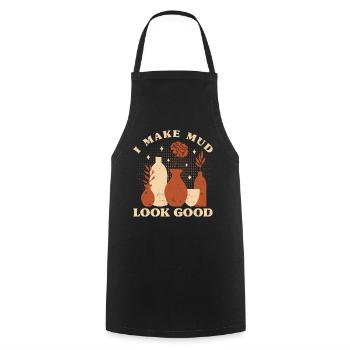 Ceramic Oven Cermaicist Ceramic Clay Oven Pot - Cooking Apron - black - Front - AI Model Male 185 dark (185cm)