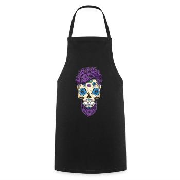 Dia De Los Muertos Awesome Papa Papa Fête des Pères - Tablier de cuisine - noir - Devant - AI Model Male 185 dark (185cm)