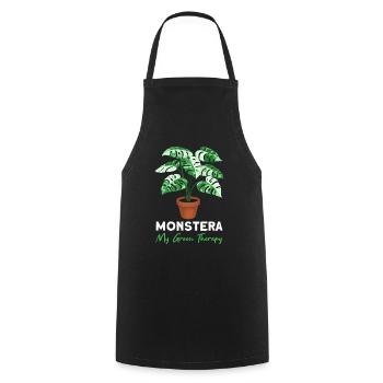 Monstera My Green Therapy - Cooking Apron - black - Front - AI Model Male 185 dark (185cm)