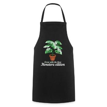 Grow With The Flow Monstera - Cooking Apron - black - Front - AI Model Male 185 dark (185cm)