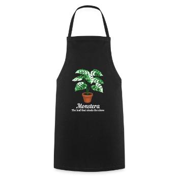 Monstera The Leaf That Steals The Show - Cooking Apron - black - Front - AI Model Male 185 dark (185cm)