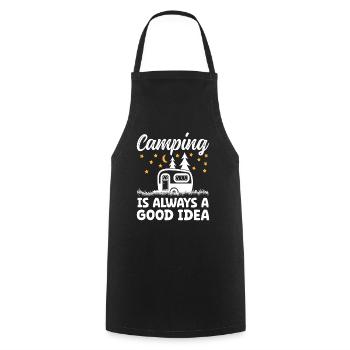 Camping is always a good Idea - Cooking Apron - black - Front - AI Model Male 185 dark (185cm)