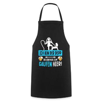 JGA Bräutigam T-Shirt Junggesellenabschied Poltern - Kochschürze - Schwarz - Vorne - AI Model Male 185 dark (185cm)