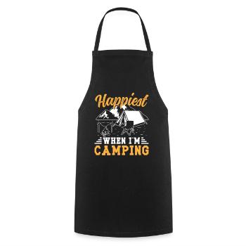 Happiest when i'm Camping - Kochschürze - Schwarz - Vorne - AI Model Male 185 dark (185cm)
