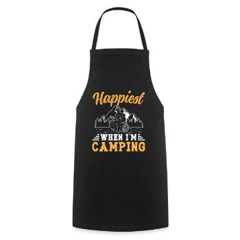 Happiest when i'm Camping - Kochschürze - Schwarz - Vorne - AI Model Male 185 dark (185cm)