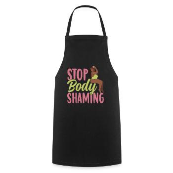 No more body shaming annoying bodyshaming - Cooking Apron - black - Front - AI Model Male 185 dark (185cm)