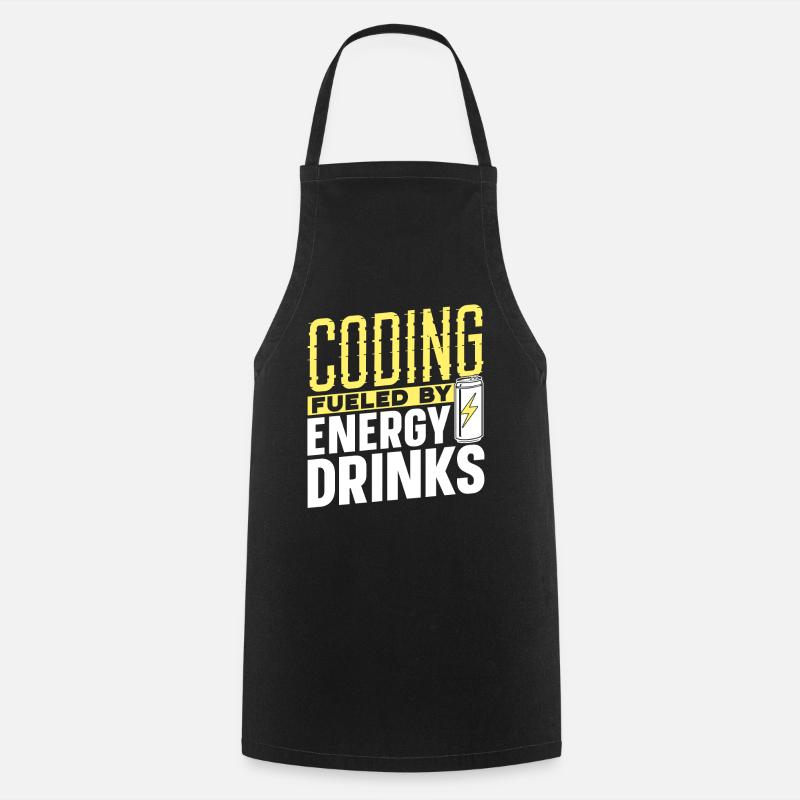 Programmieren Mit Energydrinks Coding Coder Code - Kochschürze - Schwarz