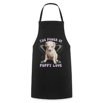 Süßer Labrador-Welpe Hund Valentinstag Spruch - Kochschürze - Schwarz - Vorne - AI Model Male 185 dark (185cm)