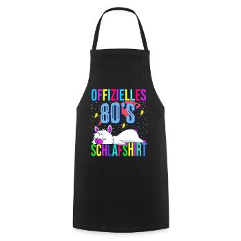 80s Schlafshirt Süßes Lama Langschläfer - Kochschürze - Schwarz - Vorne - AI Model Male 185 dark (185cm)