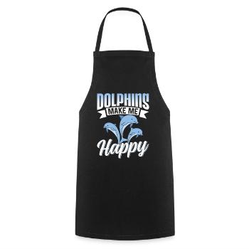 Delfine Machen Mich Glücklich Delphin Delfin - Kochschürze - Schwarz - Vorne - AI Model Male 185 dark (185cm)