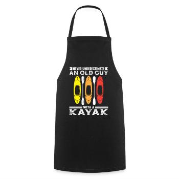 Never underestimate an old man wirth a - Cooking Apron - black - Front - AI Model Male 185 dark (185cm)