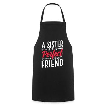 A sister is the perfect best friend team - Cooking Apron - black - Front - AI Model Male 185 dark (185cm)