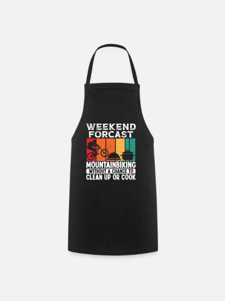Weekend Forecast Mountain Biking for Men - Cooking Apron - black