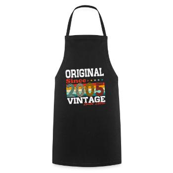 Original 2005 vintage vintage cadeau d’anniversaire - Tablier de cuisine - noir - Devant - AI Model Male 185 dark (185cm)