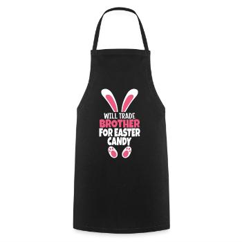 Échangera son frère contre des bonbons de Pâques - Tablier de cuisine - noir - Devant - AI Model Male 185 dark (185cm)
