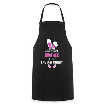 Échangera son frère contre des bonbons de Pâques - Tablier de cuisine - noir - Devant - AI Model Male 185 dark (185cm)