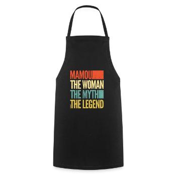 Mamou - the woman - the myth - the legend - Mamie - Tablier de cuisine - noir - Devant - AI Model Male 185 dark (185cm)