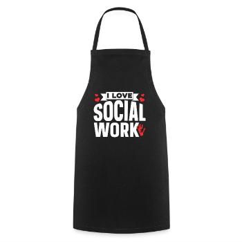 Ich Liebe Sozialarbeit Sozialarbeiter Ausbildung - Kochschürze - Schwarz - Vorne - AI Model Male 185 dark (185cm)