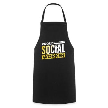 Fier travailleur social Formation Travailleur social - Tablier de cuisine - noir - Devant - AI Model Male 185 dark (185cm)