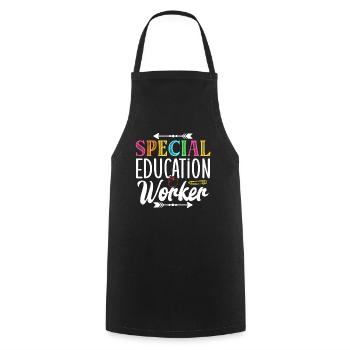 Special Education Workers Special Education Teachers - Cooking Apron - black - Front - AI Model Male 185 dark (185cm)