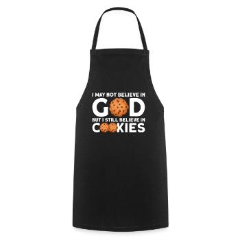 Athéisme athée Cookies Noël - Tablier de cuisine - noir - Devant - AI Model Male 185 dark (185cm)