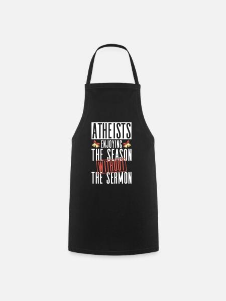 Atheist Atheism Anti Church Christmas - Cooking Apron - black