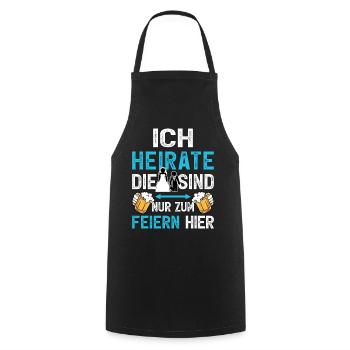 JGA Bräutigam T-Shirt Junggesellenabschied Männer - Kochschürze - Schwarz - Vorne - AI Model Male 185 dark (185cm)