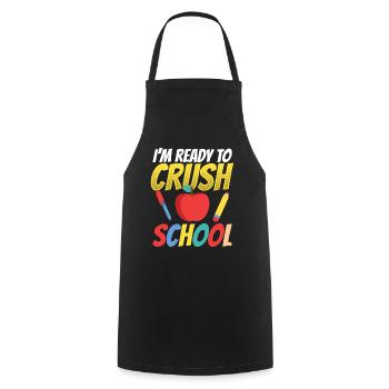 I am ready for the school day School Teacher - Cooking Apron - black - Front - AI Model Male 185 dark (185cm)
