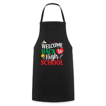 Welcome back to school Teachers Back to school - Cooking Apron - black - Front - AI Model Male 185 dark (185cm)