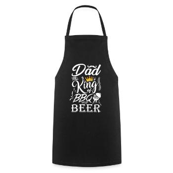 Papa Der King Of Bbq Vatertag - Kochschürze - Schwarz - Vorne - AI Model Male 185 dark (185cm)