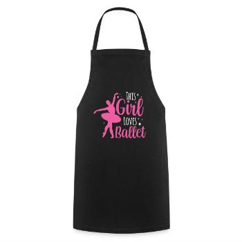 This girl loves the ballet ballerina hobby - Cooking Apron - black - Front - AI Model Male 185 dark (185cm)