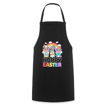 Hoppy Easter - Wichtel-Ostereier - Kochschürze - Schwarz - Vorne - AI Model Male 185 dark (185cm)